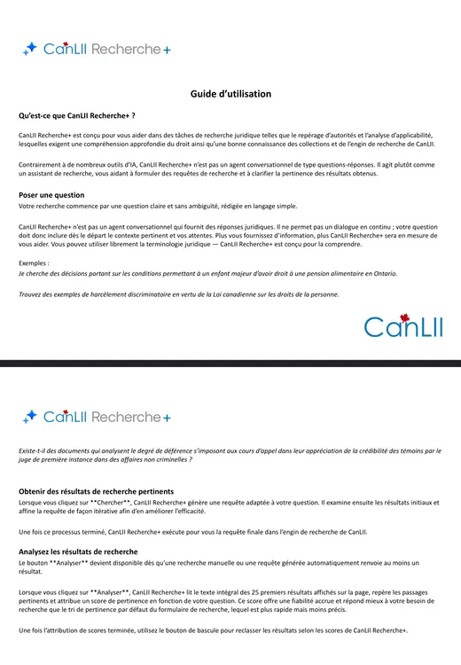 Aperçu du tutoriel Recherche Plus